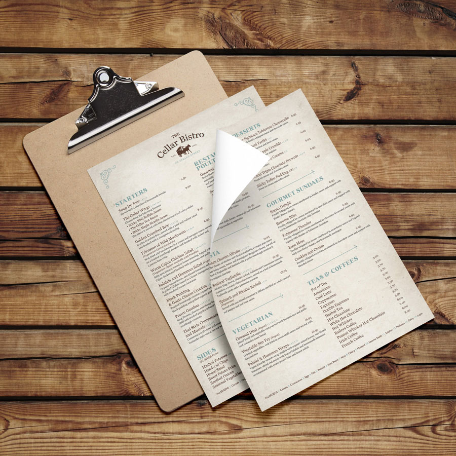 Restaurant rustic menu design